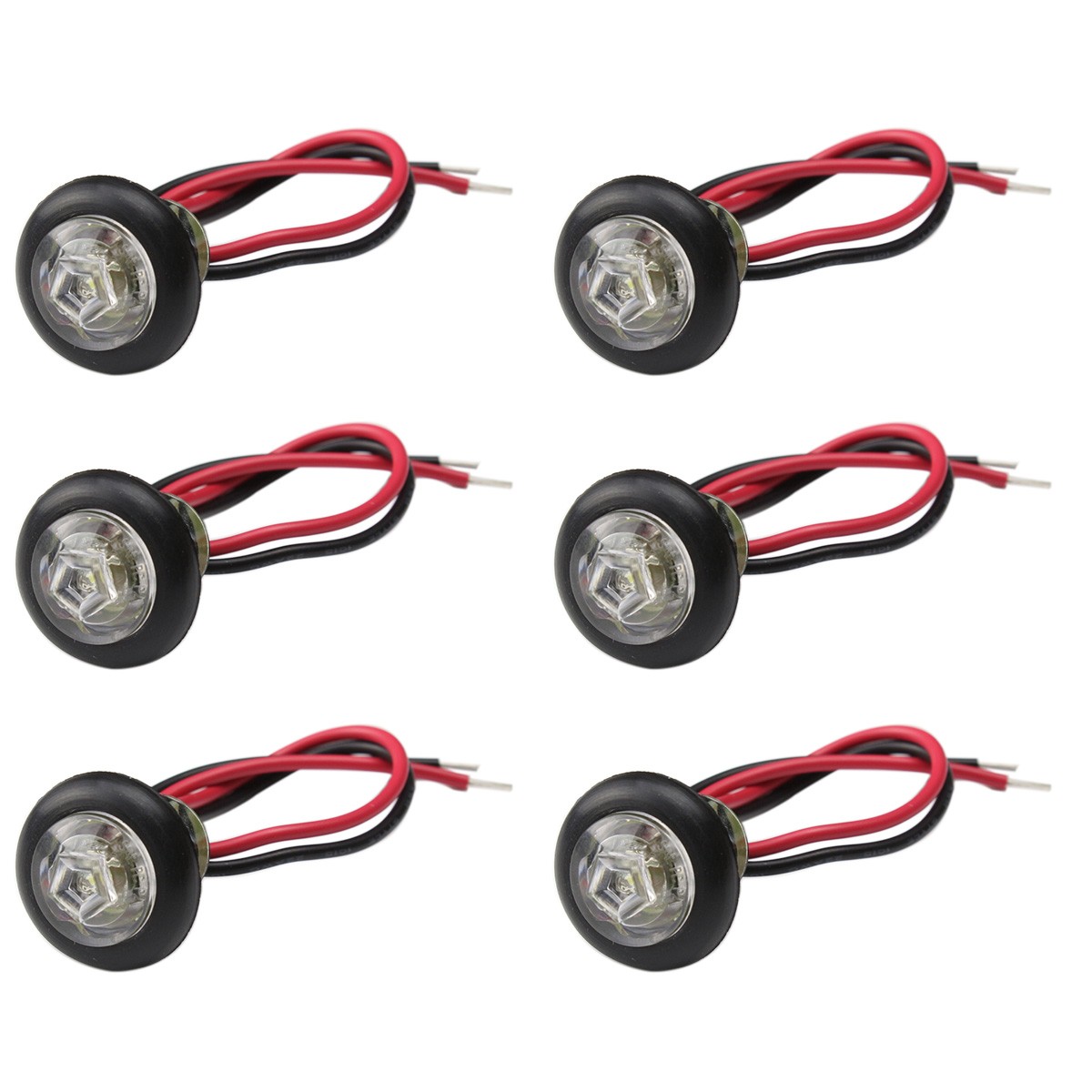 最終値下げ！まとめ売り！マーカー　12v 6LED オーバル マーカーランプ メッキ サイドマーカー 12V 24V