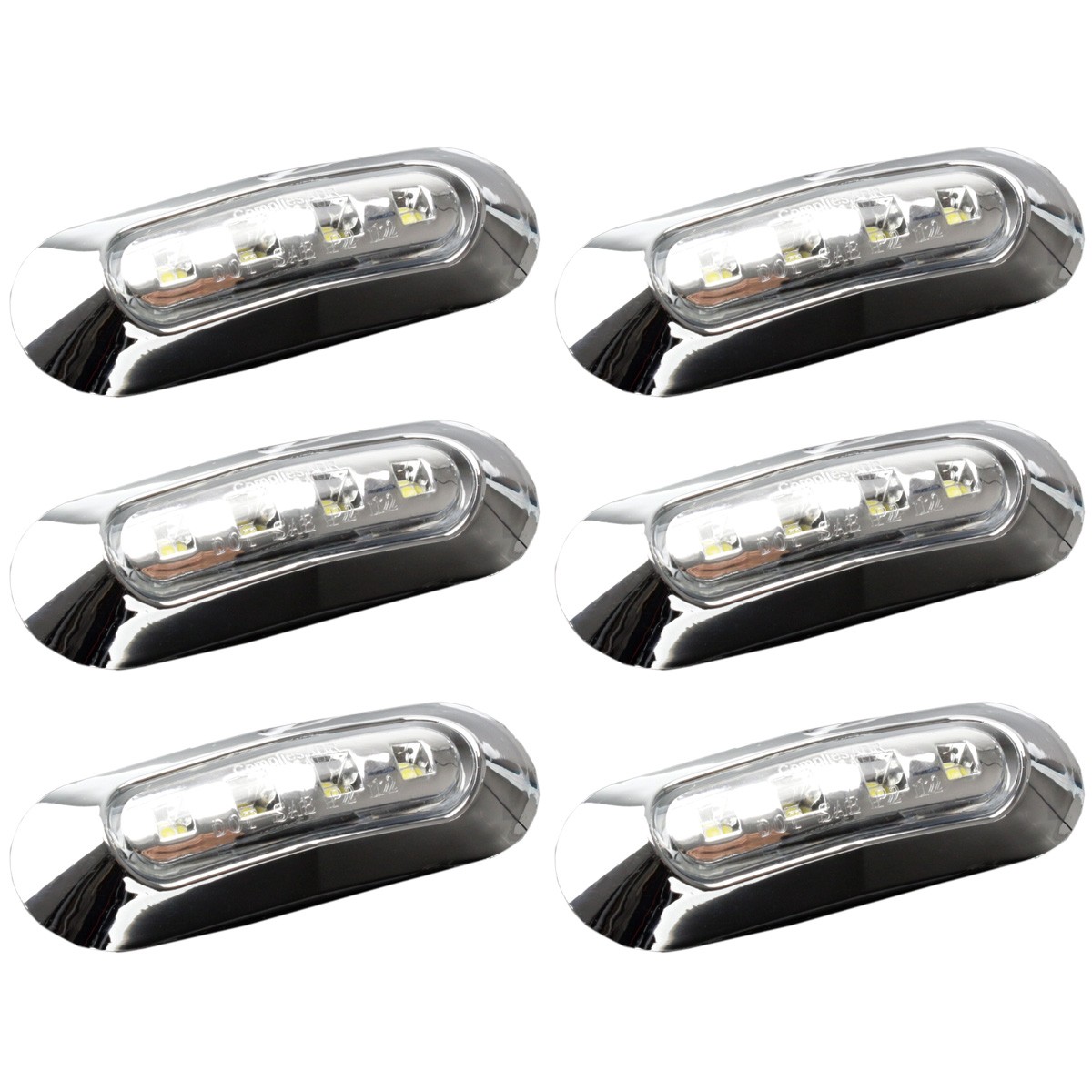 送料無料】 6個セット 12V 24V兼用 4連 LED 小型 マーカーランプ 防水