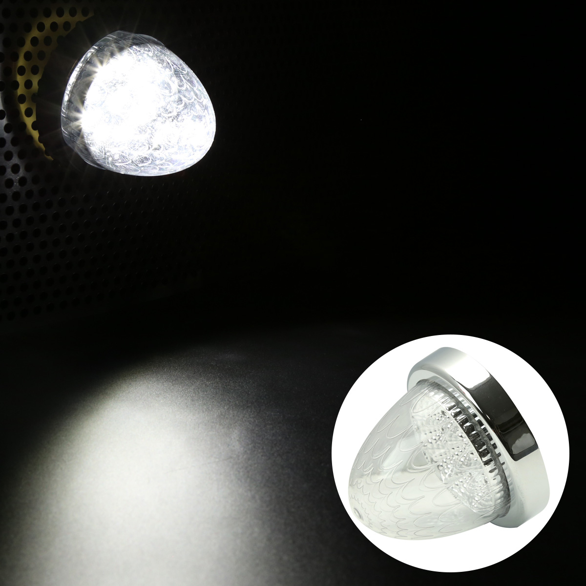 10連 LED サイドマーカー バスマーカー ランプ クリスタルリフレクター 