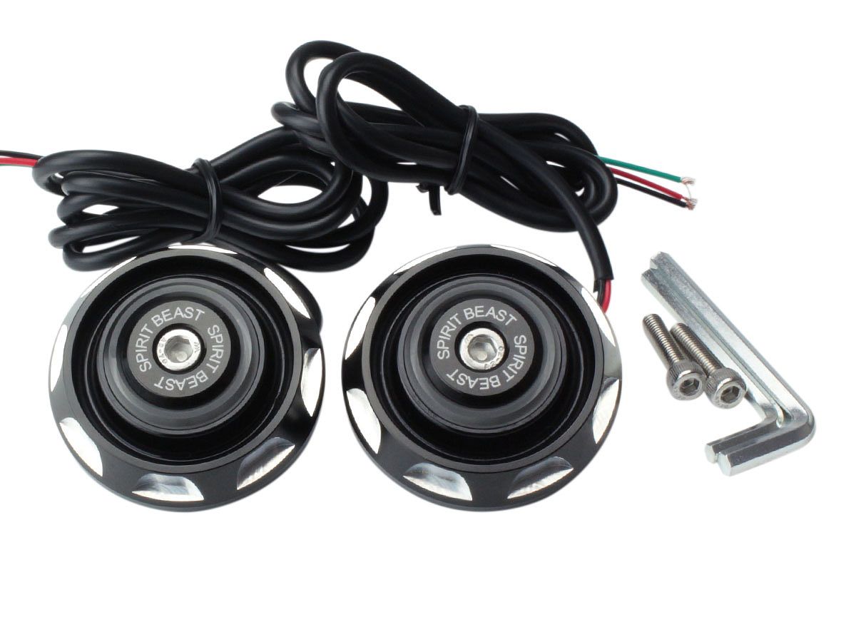 アルミ削り出し LEDサイドリフレクター 3色発光 Φ60mm SMD6 2個セット ボディカラー3色 F-320 | ブランド登録なし | 01