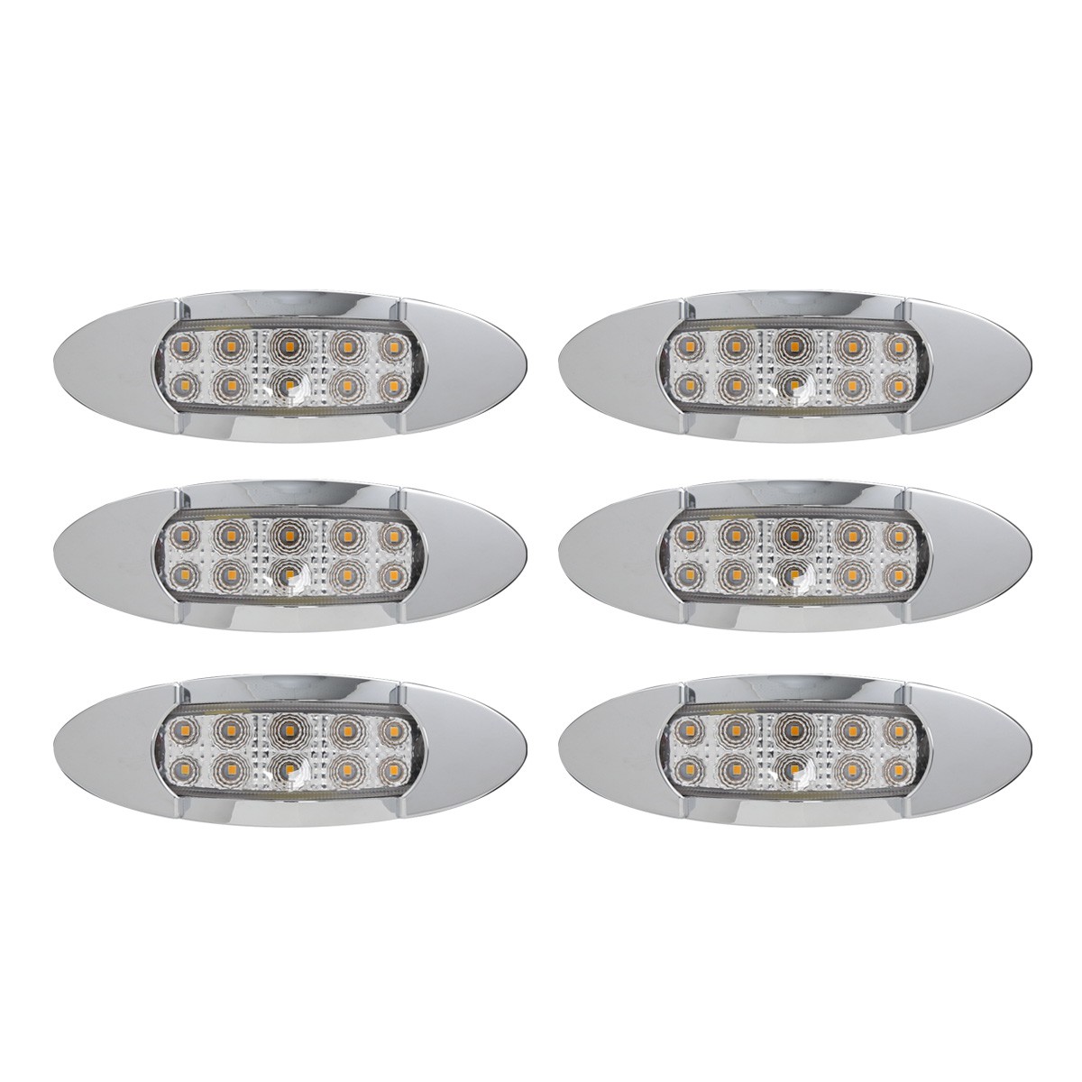 インバルディオデッキパーツ　画像ないがライドラインマーカー画像5枚付き 送料無料】 6個セット 12V 24V兼用 12LED オーバル マーカーランプ