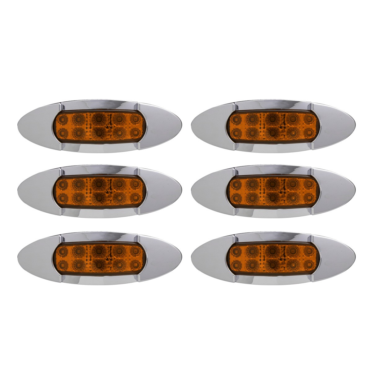 送料無料】 6個セット 12V 24V兼用 12LED オーバル マーカーランプ