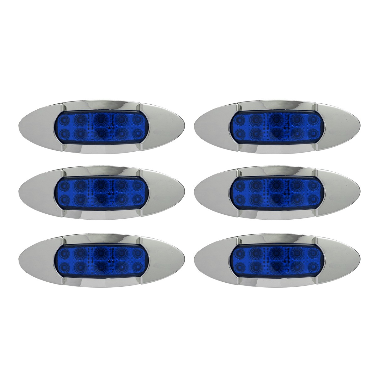 送料無料】 6個セット 12V 24V兼用 12LED オーバル マーカーランプ