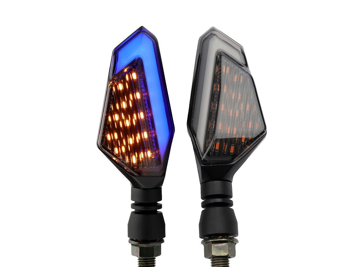 バイク ウインカー LED デイライト マーカーランプ 汎用 2個セット F 