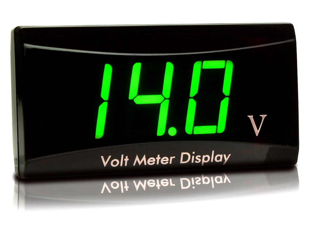 DC12V 薄型 電圧計 カラー ディスプレイ ボルトメーター 汎用スリム