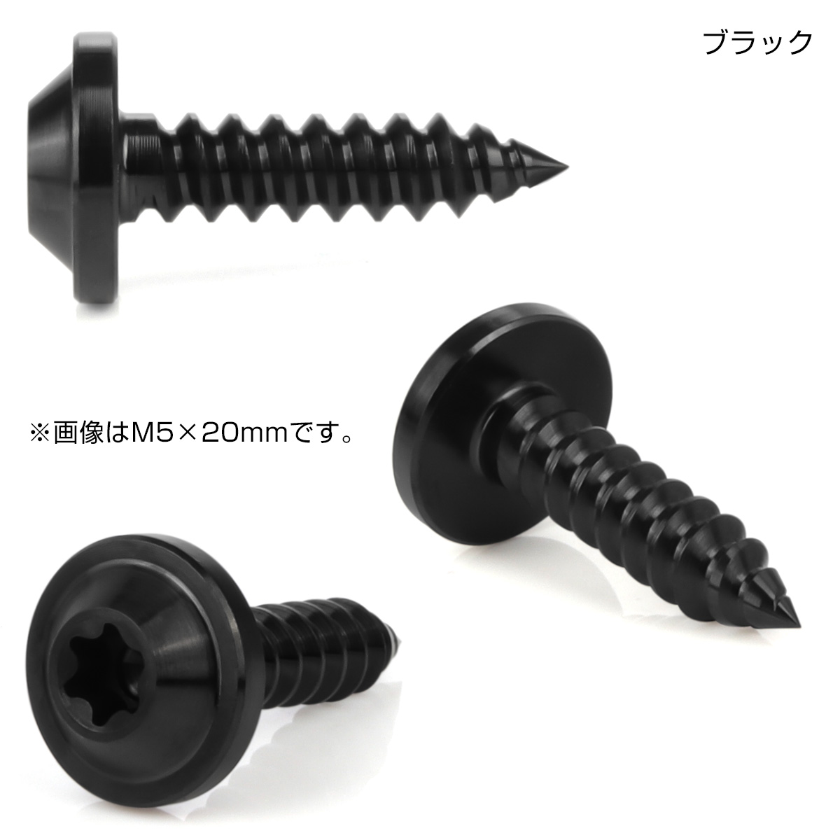 タッピングネジ M5×15mm チタン トルクス穴 フランジ付き ビス