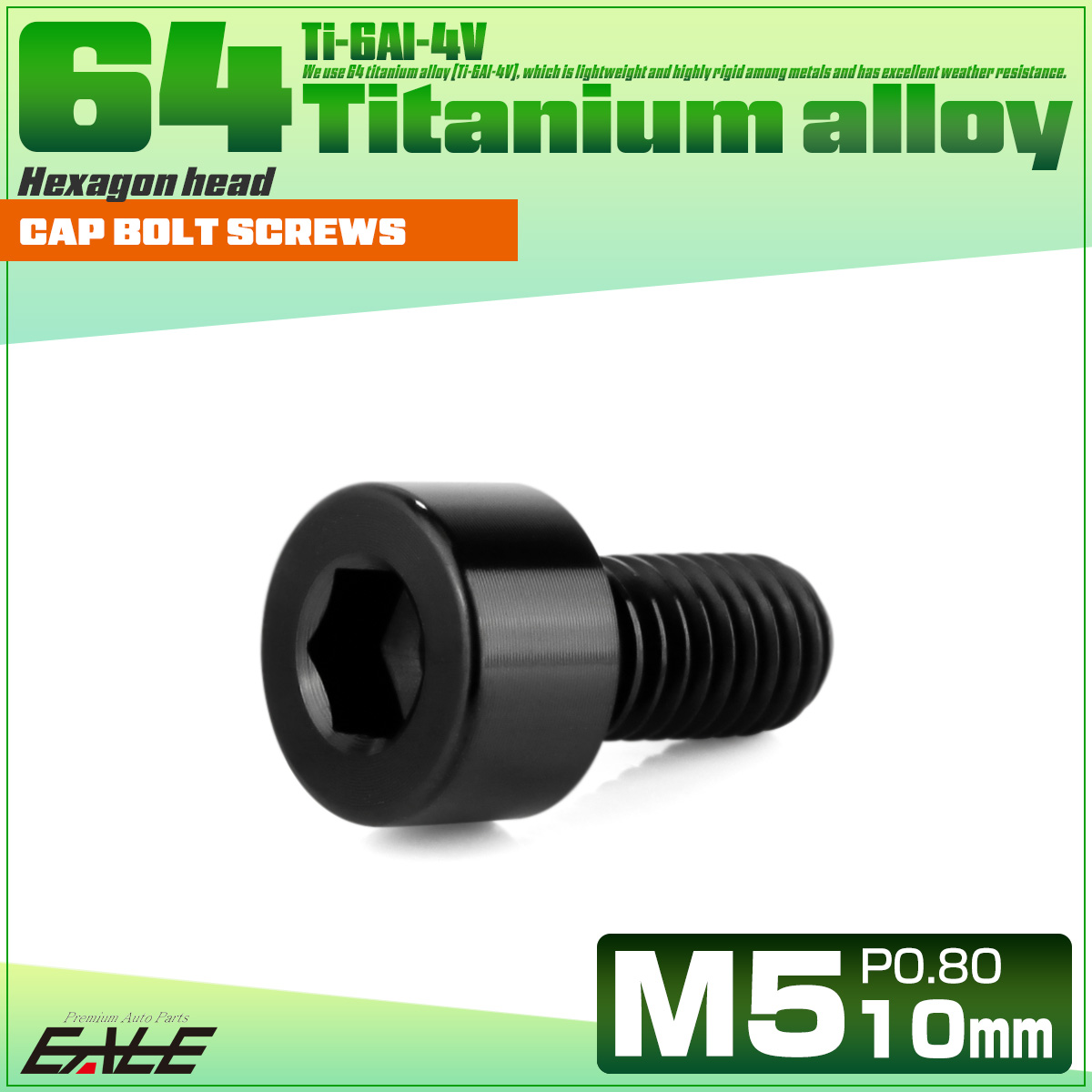チタンボルト M5×10mm P0.8 キャップボルト キャップスクリュー 六角穴