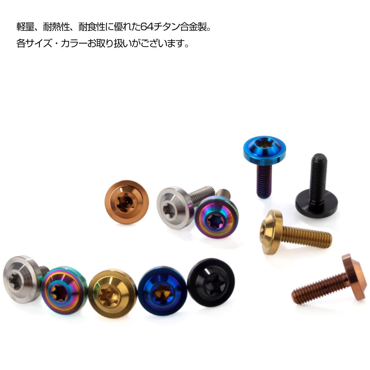 チタンボルト M6×10mm P1.0 ボタンボルト トルクスヘッド フランジ付