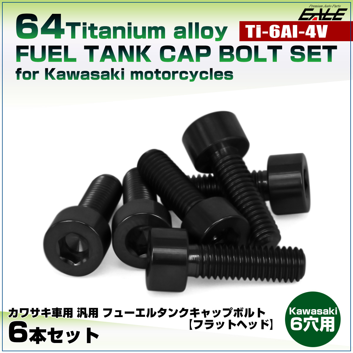 カワサキ（Kawasaki） チタンボルト 6本セット カワサキ6穴 ガソリン