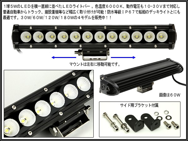 LED ライトバー 93.5cm ワークライト 作業灯 180W 12V/24V 防水IP67 船・ボートのデッキライトにも P-465 :P-465:オートパーツ専門店  EALE store - 通販 - Yahoo!ショッピング