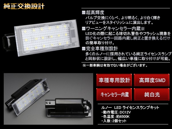 ルノー RENAULT LED ライセンスランプ ナンバー灯 ウインド ルーテシア クリオ3/クリオ4 R-410 :R-410:オートパーツ専門店  EALE store - 通販 - Yahoo!ショッピング