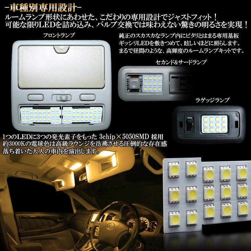 大量入荷 トヨタ 10系 アルファード 専用設計 電球色 3000K LED ルームランプ 11点セット ANH10W MNH10W ATH10W  ゴールデンシリーズ 前期 後期 対応 R-417 www.misscaricom.com