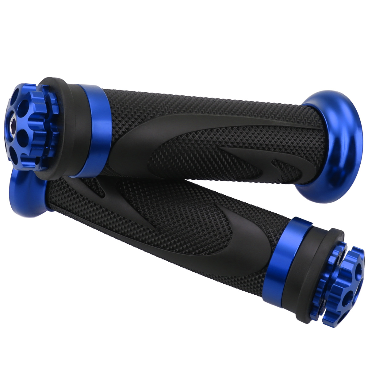 バイク グリップ ハンドル アルミ ラバー バーエンド付き 22.2mm用