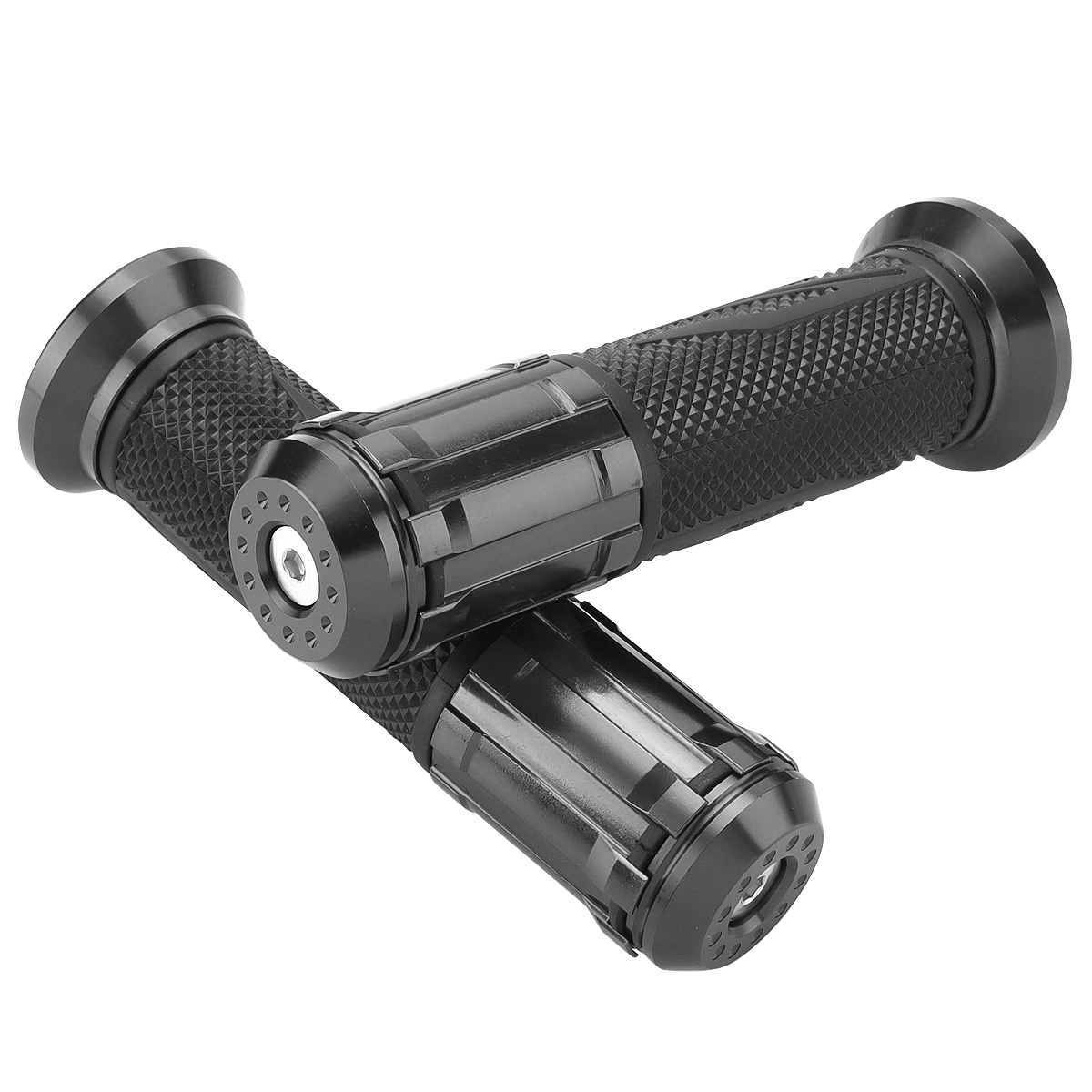 バイク グリップ ハンドル アルミ ラバー バーエンド付き 22.2mm用