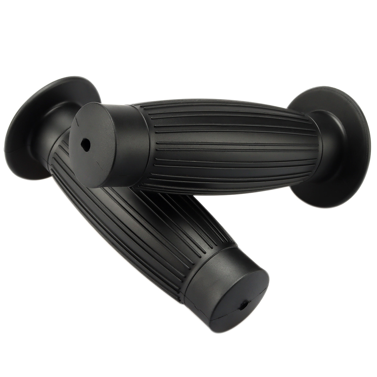 バイク 樽型 グリップ ハンドル ラバー 生ゴム風 22.2mm用 非貫通 左右