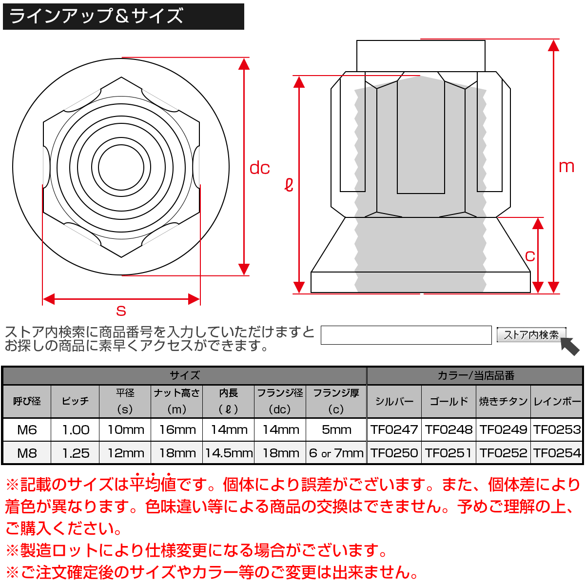 ドームナット M8 P1.25 六角 袋ナット スター シェルヘッド