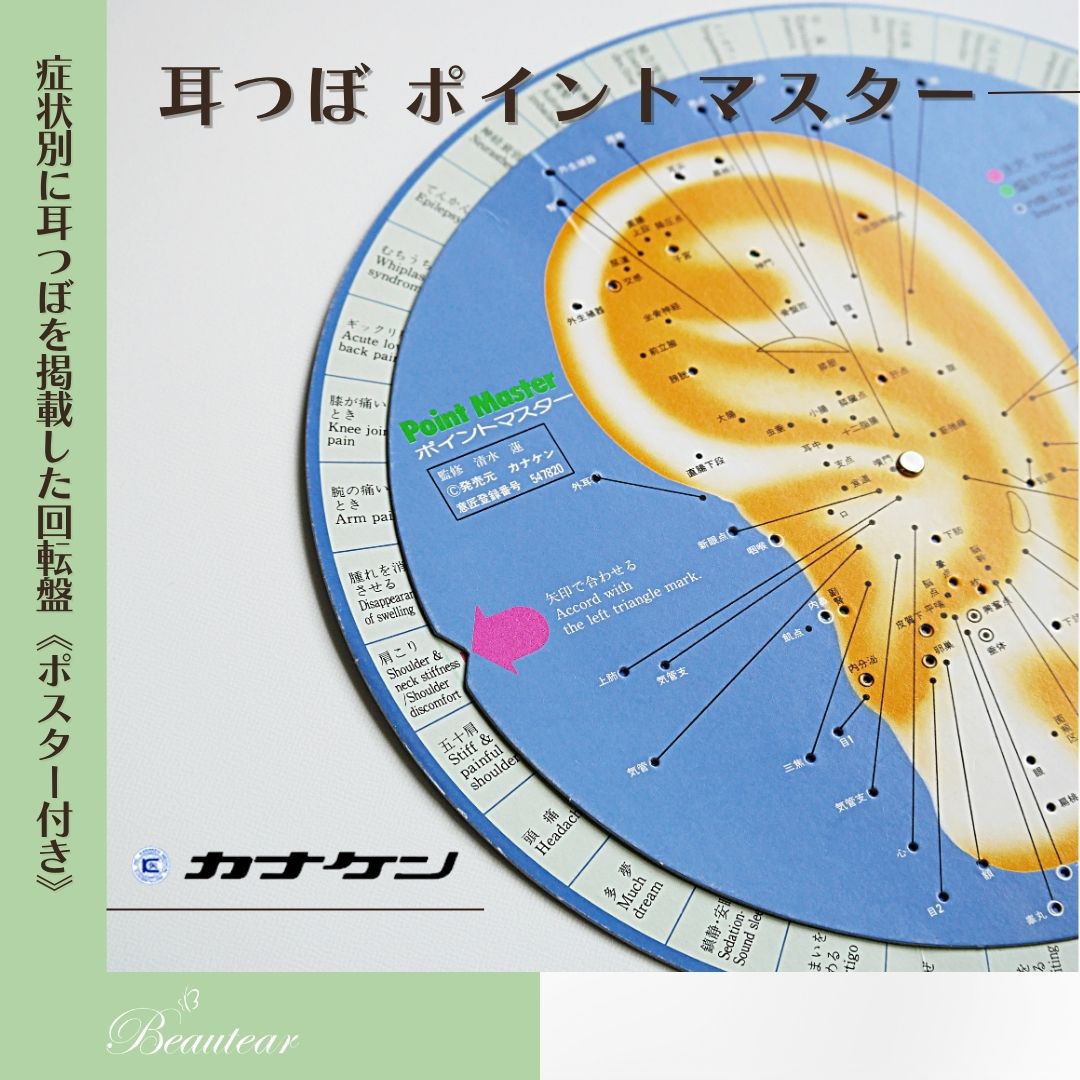 耳つぼポイントマスター 回転盤 耳針療法 早見表 耳つぼポスター付 耳