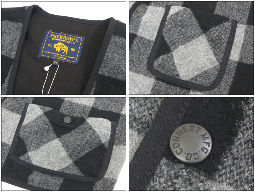 Pherrow's（フェローズ） バッファローチェック ハンティング ベスト