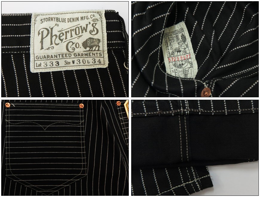 Pherrow's フェローズ 1930's ブラック ウォバッシュストライプ Pherrow's フェローズ 1930's ブラック ウォバッシュストライプ