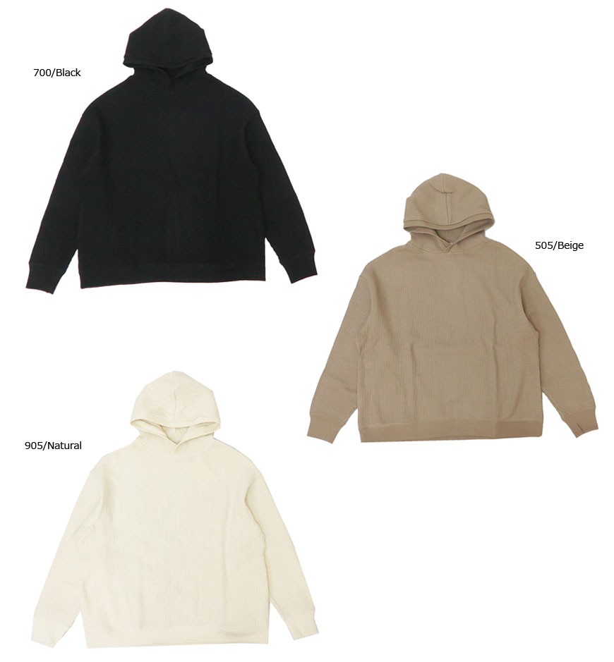 Allumer アリュメール 長袖 オーバーサイズ ワッフル パーカー