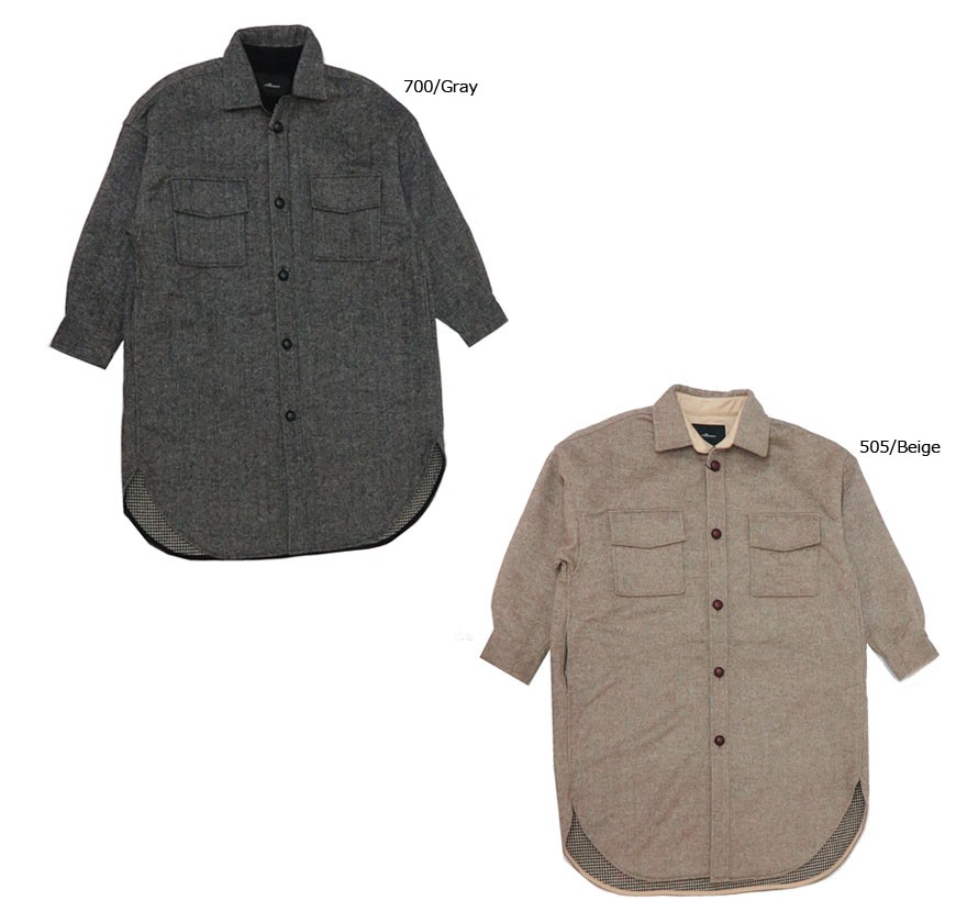 Allumer アリュメール 長袖 ビッグシャツ コート ジャケット