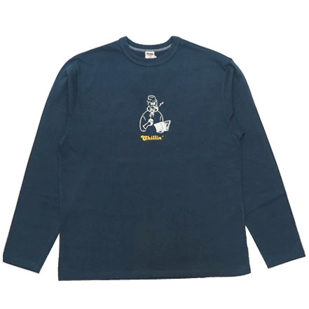 BARNS OUTFITTERS バーンズ 長袖 クルーネック プリント Tシャツ