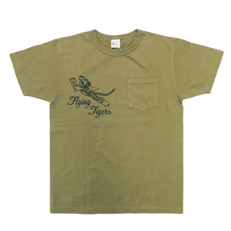 BULFINGプリントTシャツ　カーキ　XL BUZZ RICKSON'S バズリクソンズ 半袖 ポケットTシャツ プリント