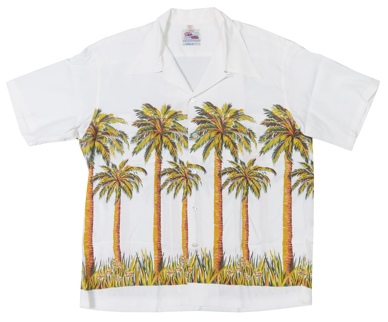 美品デュークカハナモク　アロハシャツ 　サンサーフ　パームツリー柄 SUN SURF サンサーフ デュークカハナモク 半袖 レーヨン アロハシャツ