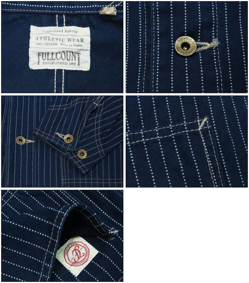 FULLCOUNT（フルカウント） インディゴ ウォバッシュストライプ