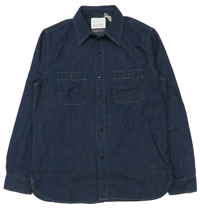 FULLCOUNT フルカウント 8oz PWデニム 長袖 ワーク シャツ ワン FULLCOUNT フルカウント 8oz PWデニム 長袖 ワーク シャツ ワン