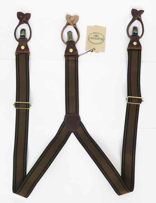 アーツ&サイエンス　サスペンダー　レザー　ブラウン ART BROWN アートブラウン ホーウィン社 クロムエクセル レザー 35mm幅