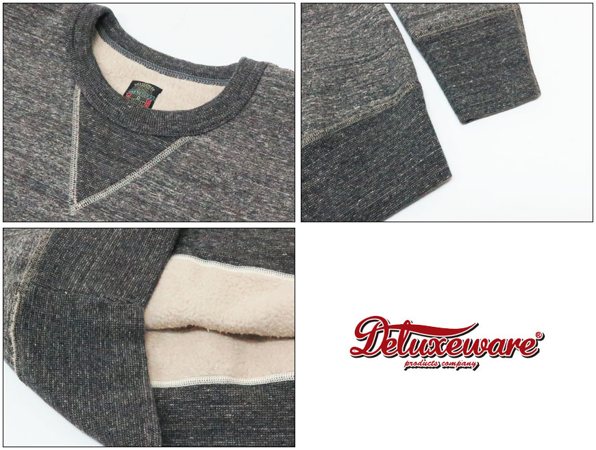 デラックスウェア DELUXEWARE フラットロック クルーネック スウェット ユニオンスペシャル フラットシーマー FLATLOCK-101 DELUXEWARE（デラックスウエア） デラックスウェア フラットロック