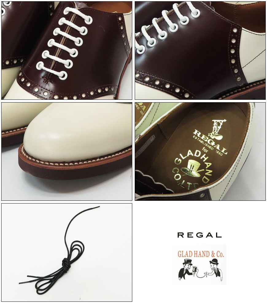 REGAL リーガル グラッドハンド メンズ レザー サドルシューズ 白×茶 REGAL GLAD HAND リーガル グラッドハンド メンズ レザー サドル