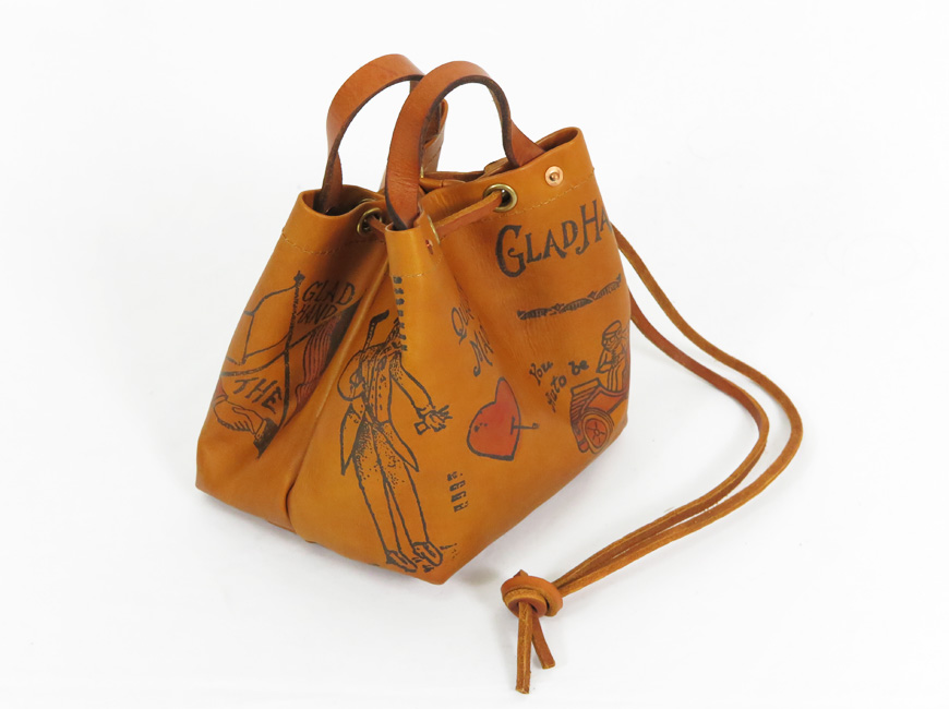 ⭐️極美品⭐️　VASCO × GLAD HAND　ハンドバッグ　巾着　レザー GLAD HAND glad hand (グラッドハンド）VASCO (ヴァスコ）コラボ