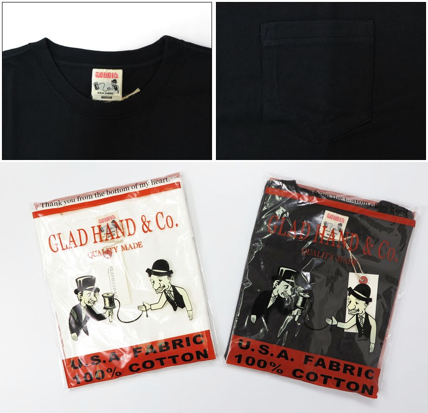 GLAD HAND（グラッドハンド） 半袖 クルーネック ポケット Tシャツ