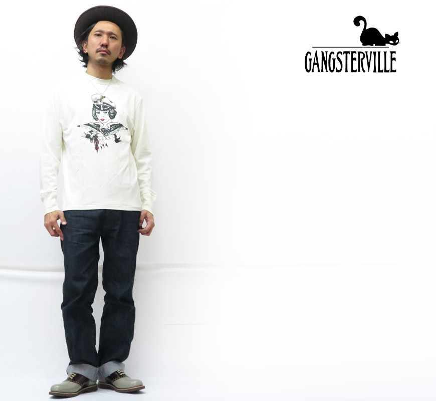 GANGSTERVILLE（ギャングスタービル） 長袖 クルーネック Tシャツ CAPT