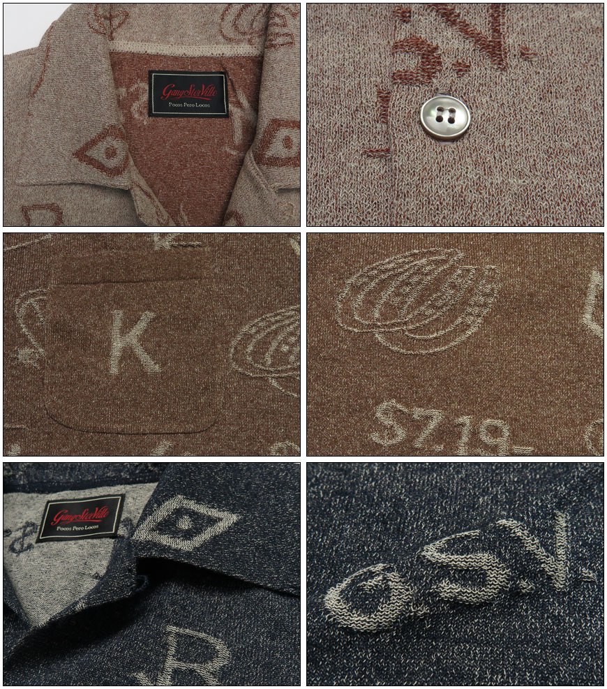 GANGSTERVILLE ギャングスタービル 半袖 綿/麻 ニット シャツ DJANGO GLAD HAND グラッドハンド GSV-21-SS-09 GANGSTERVILLE（ギャングスタービル） 半袖 綿/麻 ニット シャツ