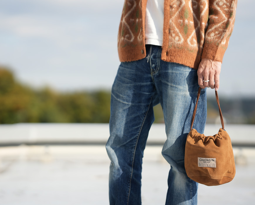 GANGSTERVILLE（ギャングスタービル） スエードレザー 巾着 バッグ