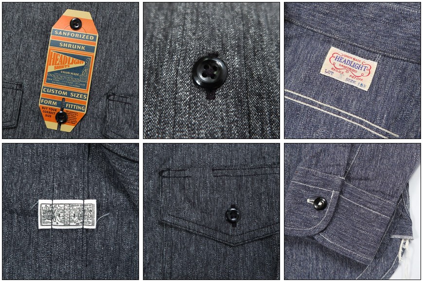 HEADLIGHT ヘッドライト 実名復刻 長袖 コットンコバート ワーク