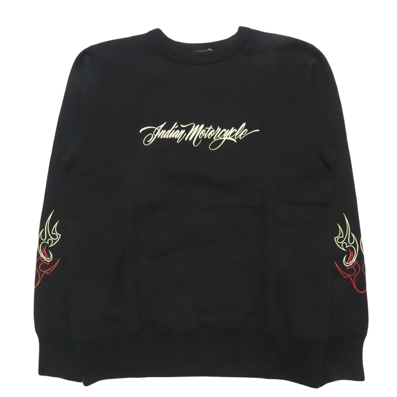 インディアンモーターサイクル Indian Motorcycle 長袖 プリント クルーネック スウェット 