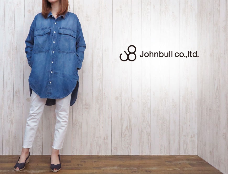 ジョンブル JOHNBULL レディース デニム シャツ ワンピース ワンウォッシュ メーカー取り寄せ aw690-15 Johnbull（ジョンブル） レディース デニム シャツ ワンピース ワン