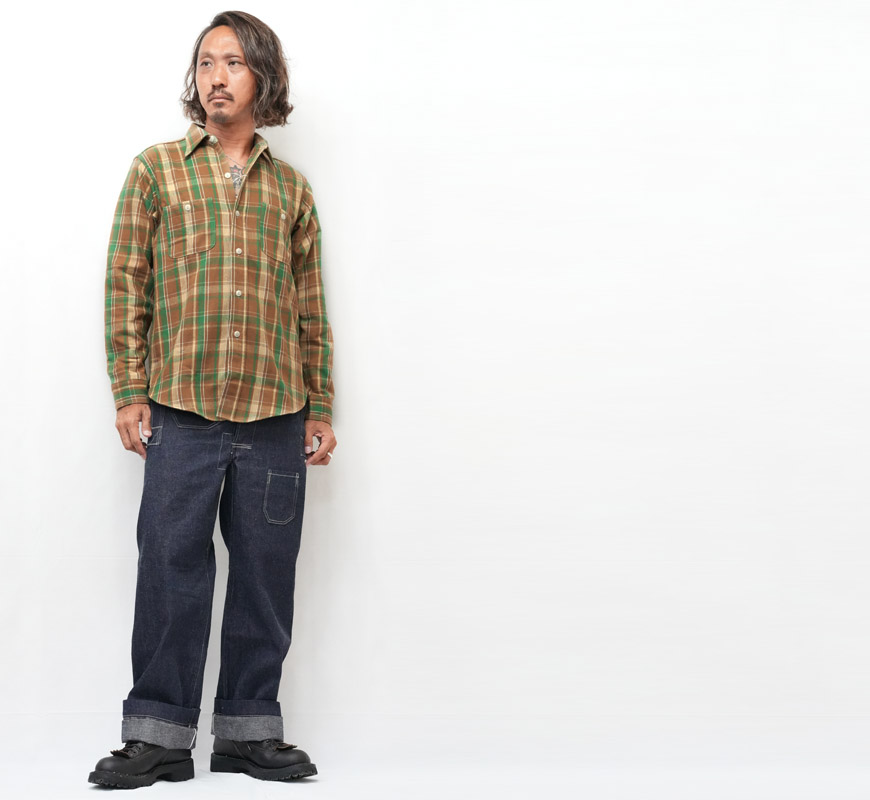 John Gluckow ジョングラッコー 長袖 フランネルシャツ 40's Storm John Gluckow ジョングラッコー 長袖 フランネルシャツ 40's Storm