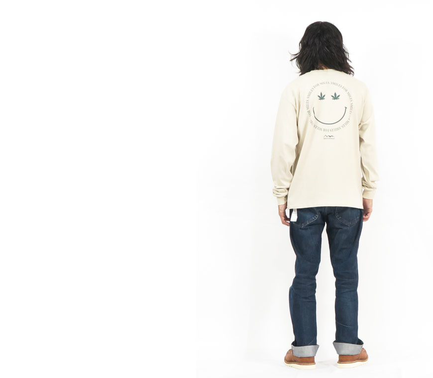 MANASTASH（マナスタッシュ） リーフスマイル ロングスリーブ Tシャツ