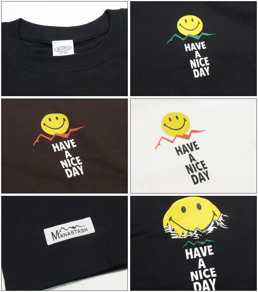 MANASTASH（マナスタッシュ） スマイルムーン ロングスリーブ Tシャツ