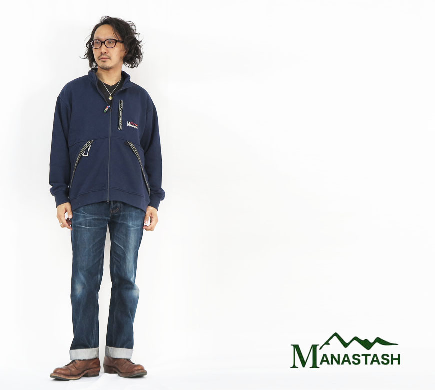 MANASTASH（マナスタッシュ） 長袖 ジップアップ スウェット 