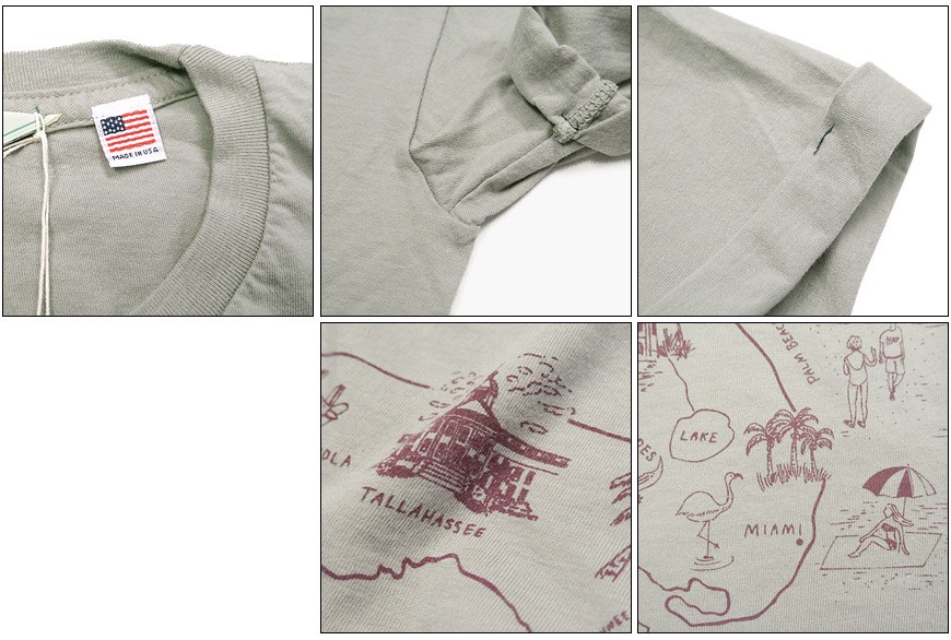 nrab BARNS Tシャツ 半袖 プリント MAP Made in USA　USA製 コットン レディース nb-3316 BARNS OUTFITTERS nrab Tシャツ 半袖 プリント MAP Made in USA