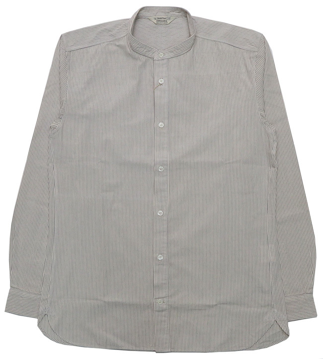 ORGUEIL（オルゲイユ） 長袖 バンドカラー シャツ ストライプ OR-5067A