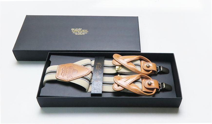 ORGUEIL（オルゲイユ） サスペンダー クリップ式 ボタン式 替えボタン