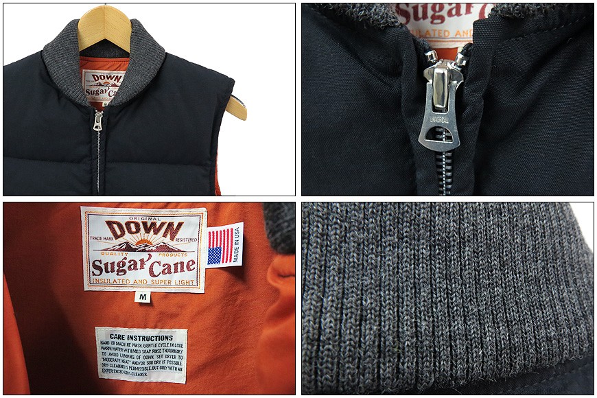 SUGAR CANE シュガーケーン COATED NYLON GOOSE DOWN VEST ダウン 