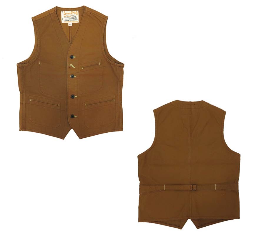 SUGAR CANE(シュガーケーン)「13oz.BROWN DUCKE WORK VEST